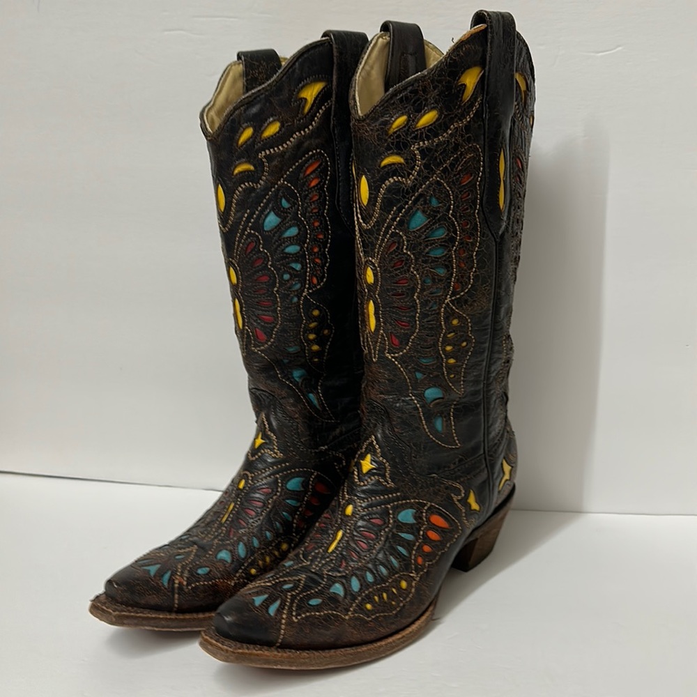 #Corral Vintage boot A1928 butterfly inlay #cowboy #western NWOB  MAKE AN OFFER